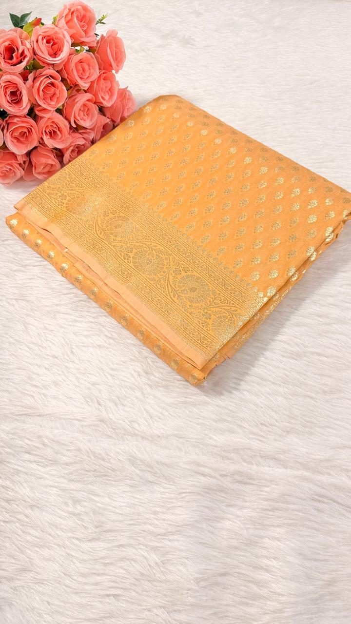 Champagne Semisilk Banarasi Saree