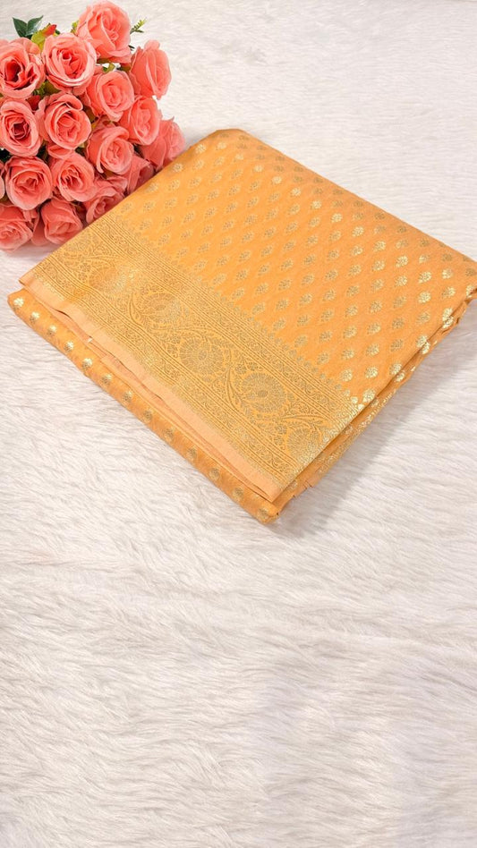 Champagne Semisilk Banarasi Saree