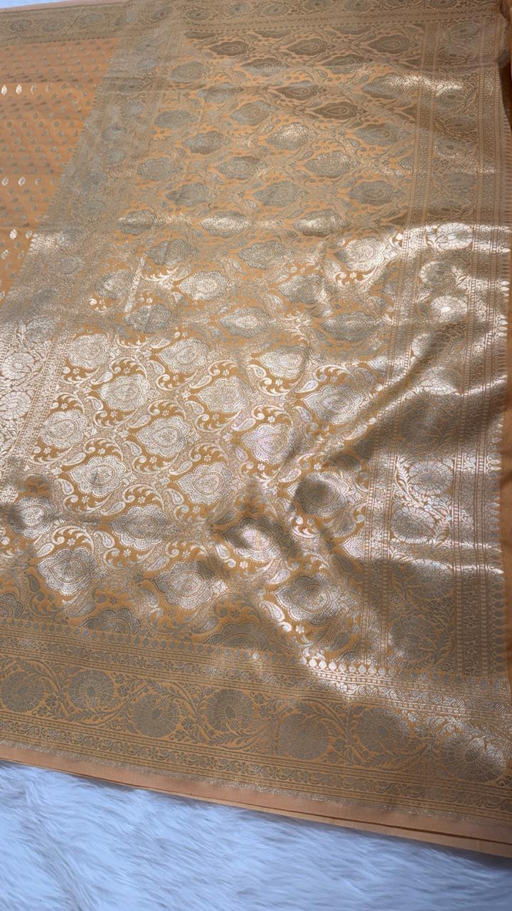 Champagne Semisilk Banarasi Saree