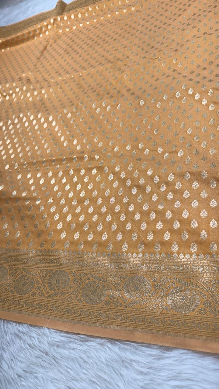 Champagne Semisilk Banarasi Saree