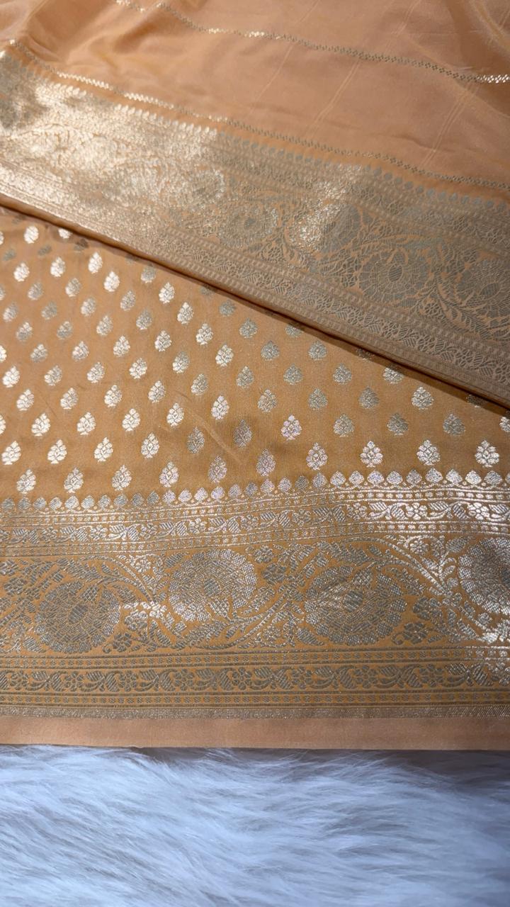 Champagne Semisilk Banarasi Saree