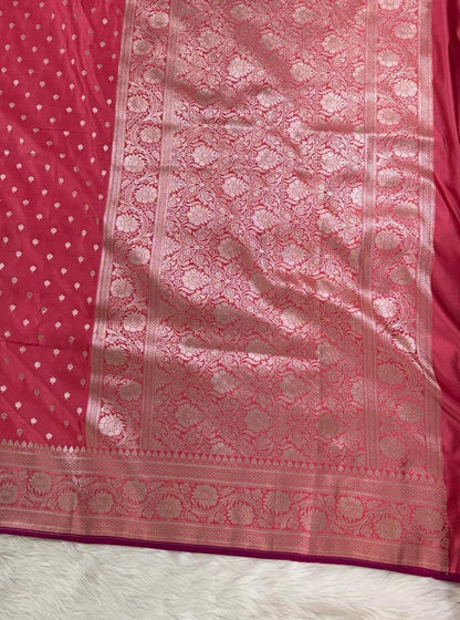 Rose Pink Mashru Banarasi Saree