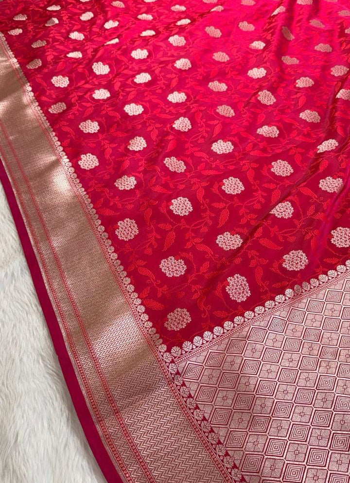 Rani Pink Mashru Banarasi Saree