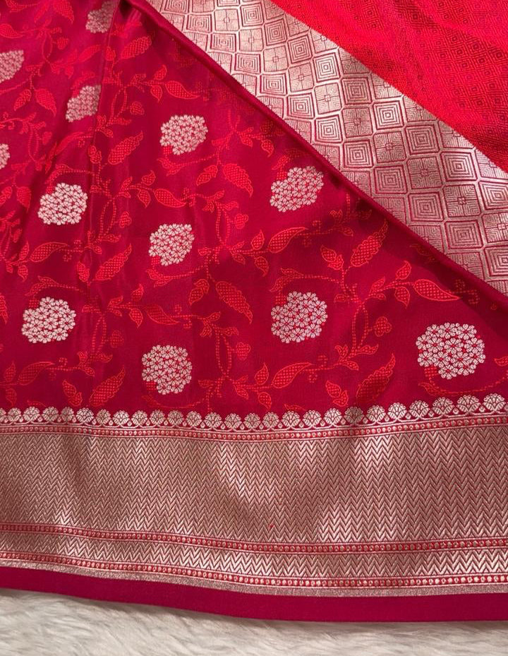 Rani Pink Mashru Banarasi Saree