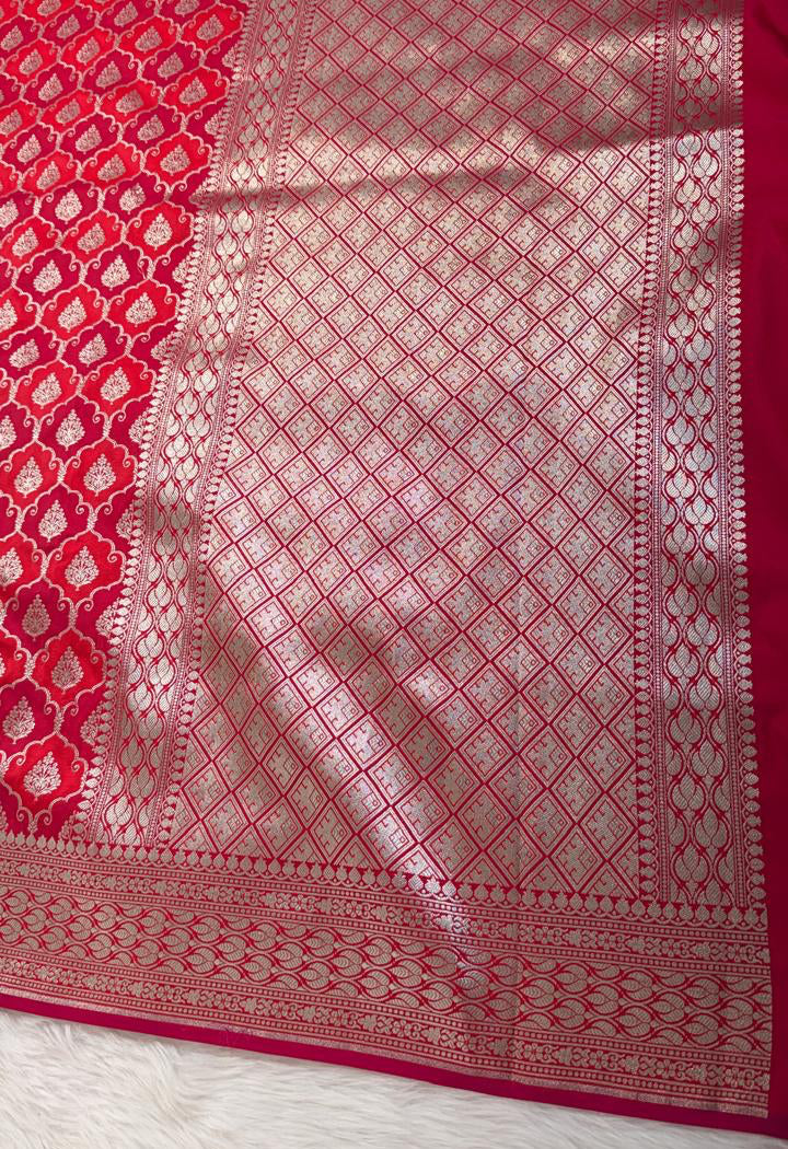Rani Pink Mashru Banarasi Saree