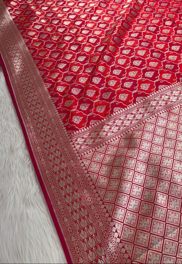 Rani Pink Mashru Banarasi Saree