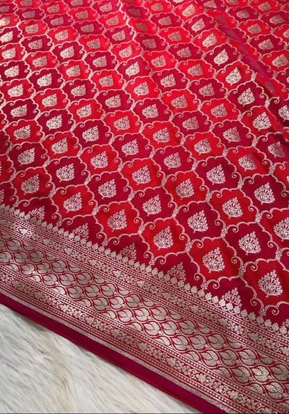 Rani Pink Mashru Banarasi Saree