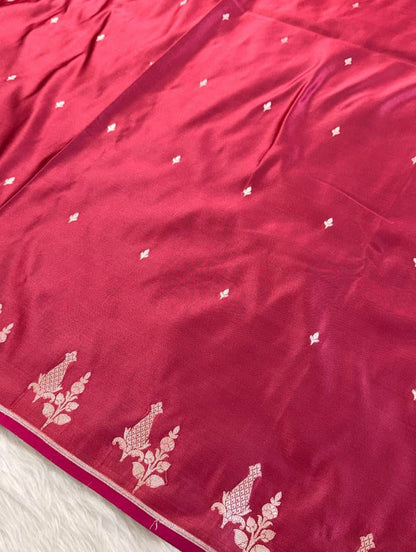 Berry Wine Mashru Banarasi Saree