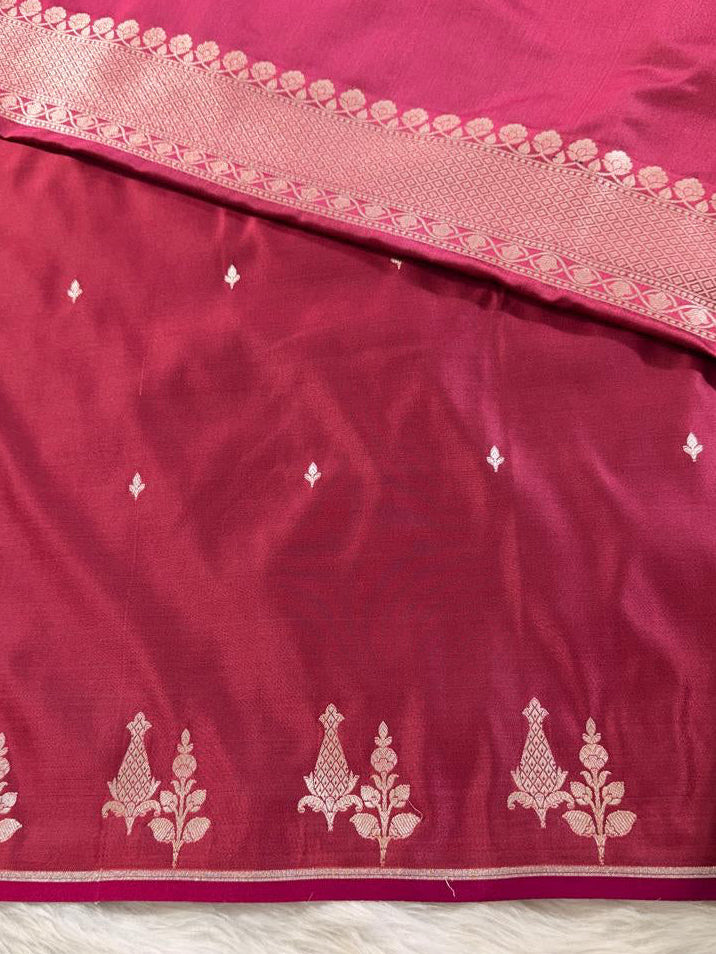 Berry Wine Mashru Banarasi Saree
