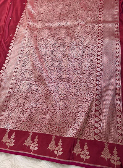 Berry Wine Mashru Banarasi Saree