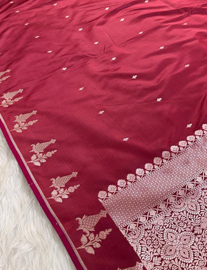 Berry Wine Mashru Banarasi Saree
