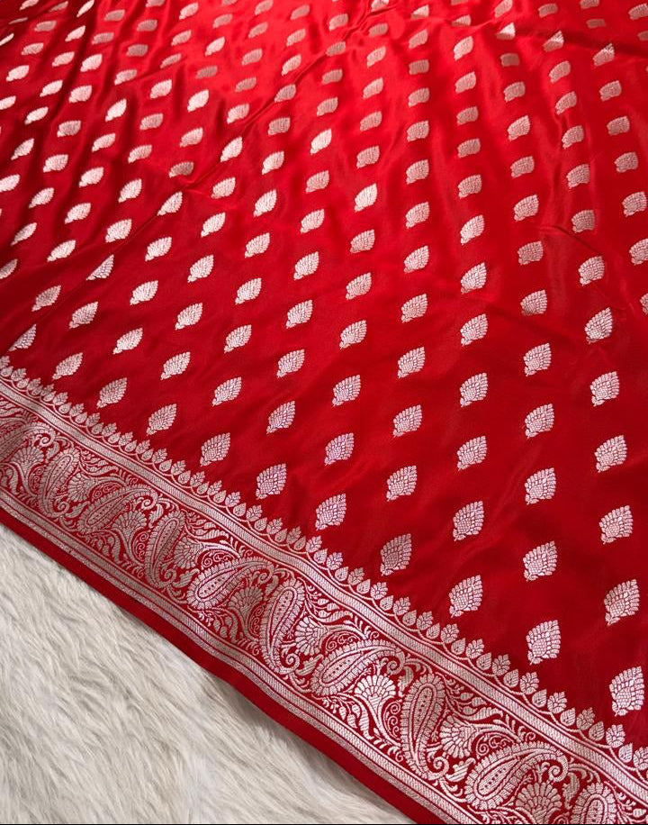 Red Banarasi Mashru silk Saree