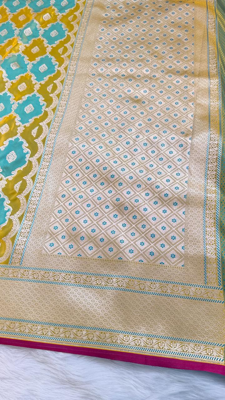 Green Rangkat Mashru Banarasi Saree