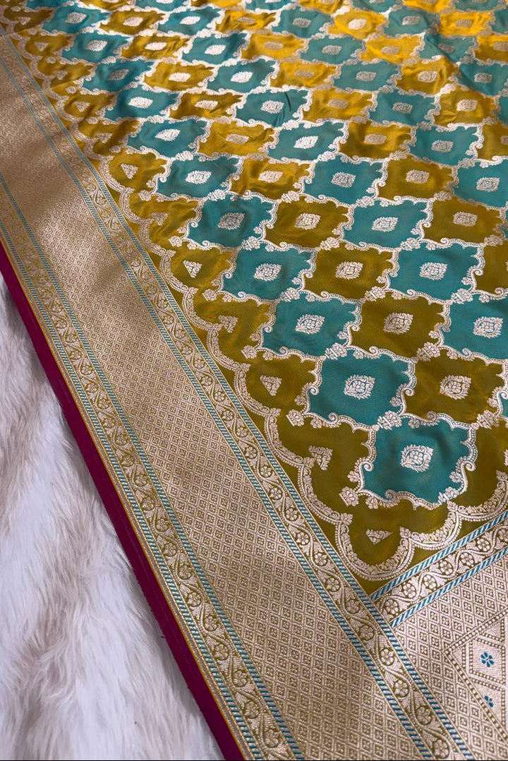 Green Rangkat Mashru Banarasi Saree