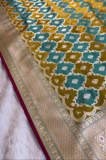 Green Rangkat Mashru Banarasi Saree