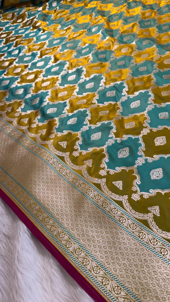 Green Rangkat Mashru Banarasi Saree