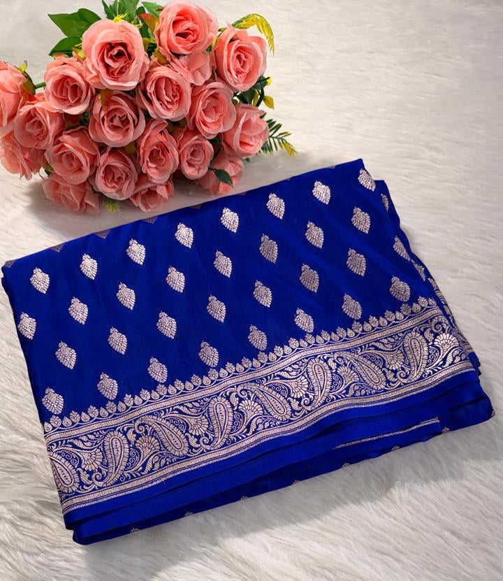 Blue banarasi saree
