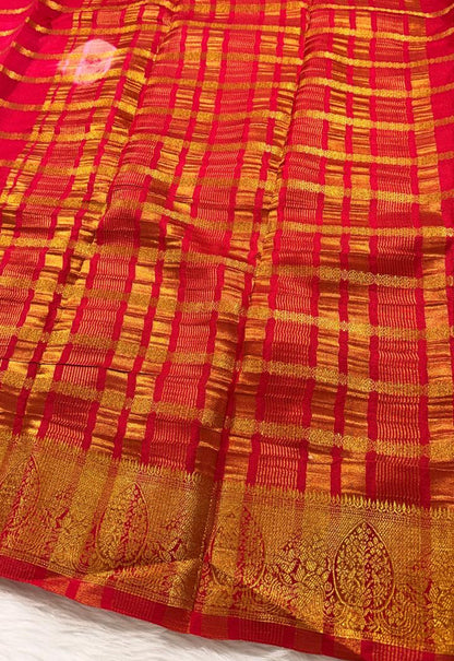 Pink Semisilk Banarasi Saree