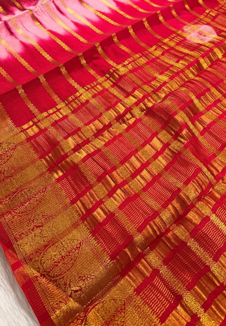 Pink Semisilk Banarasi Saree
