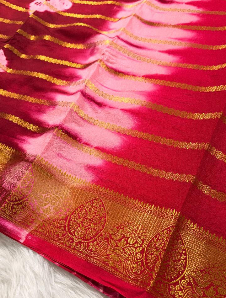 Pink Semisilk Banarasi Saree