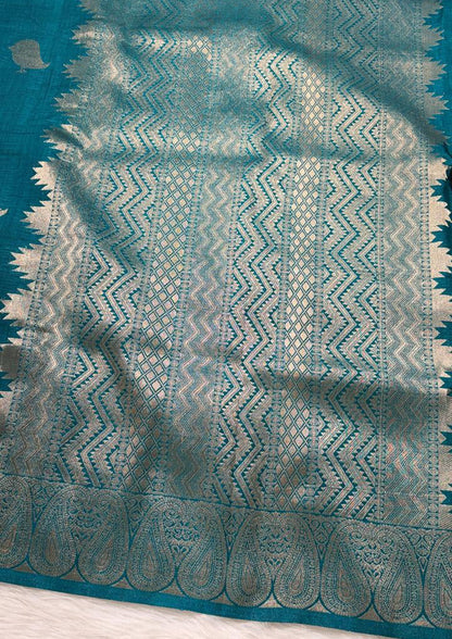 Green Semisilk Banarasi Saree
