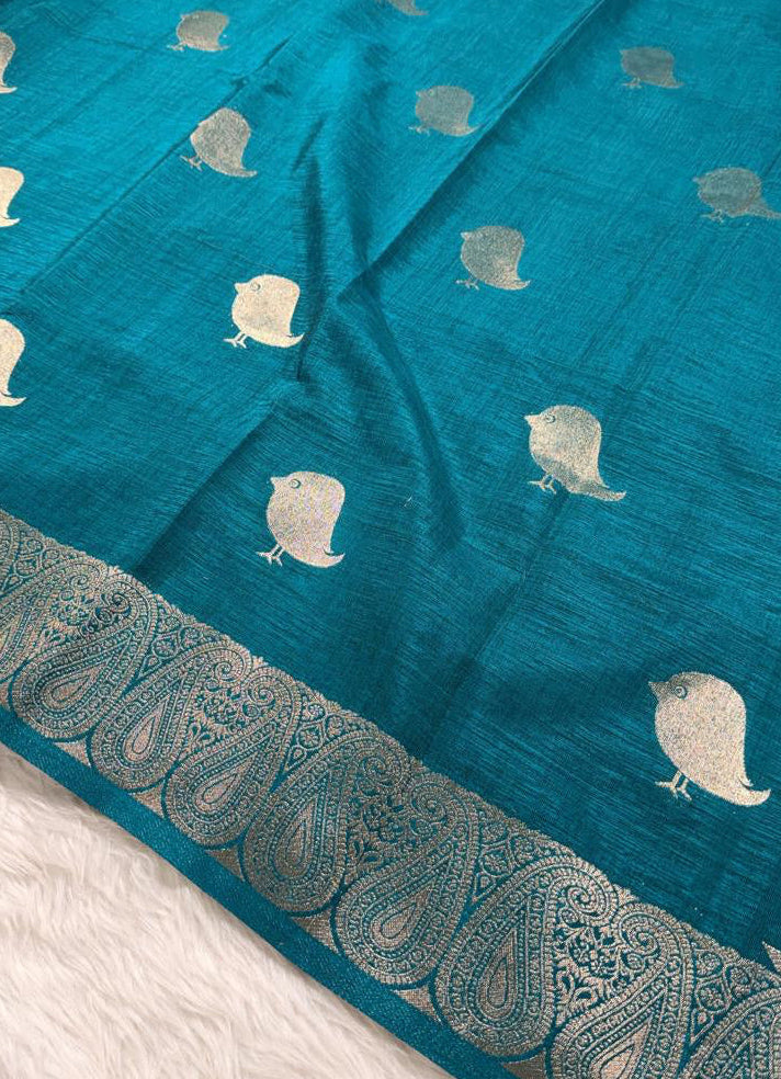 Green Semisilk Banarasi Saree