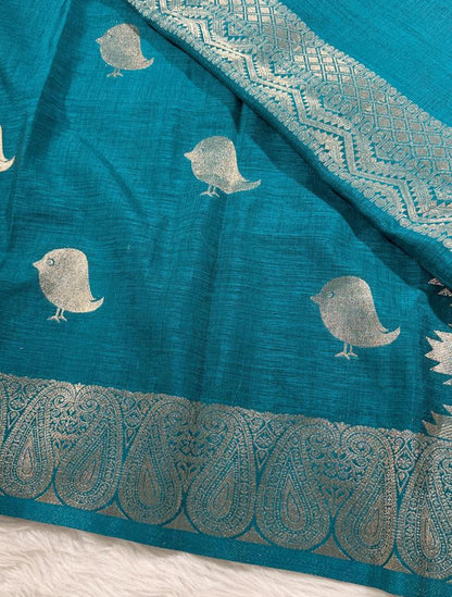 Green Semisilk Banarasi Saree