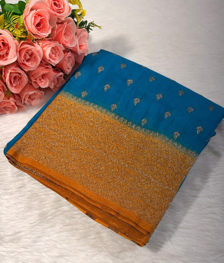 Blue Georgette Banarasi Saree