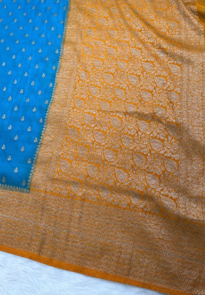 Blue Georgette Banarasi Saree