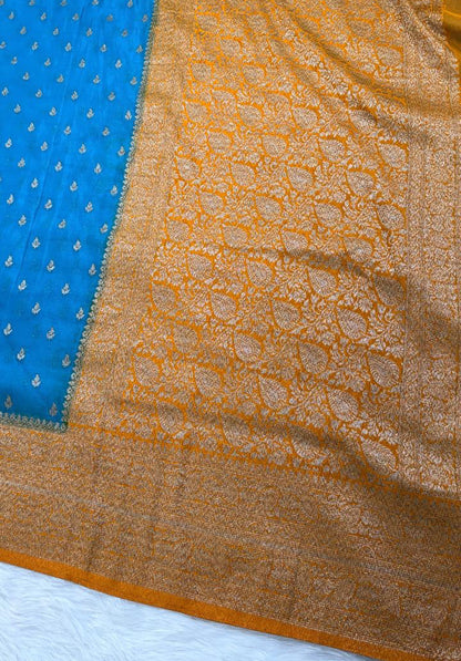 Blue Georgette Banarasi Saree