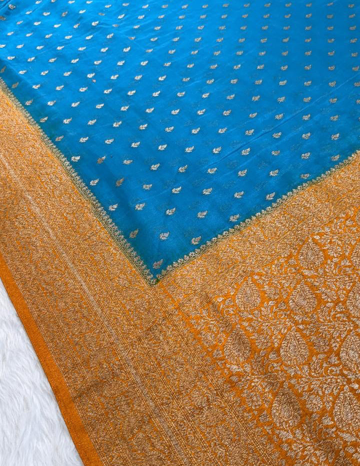 Blue Georgette Banarasi Saree