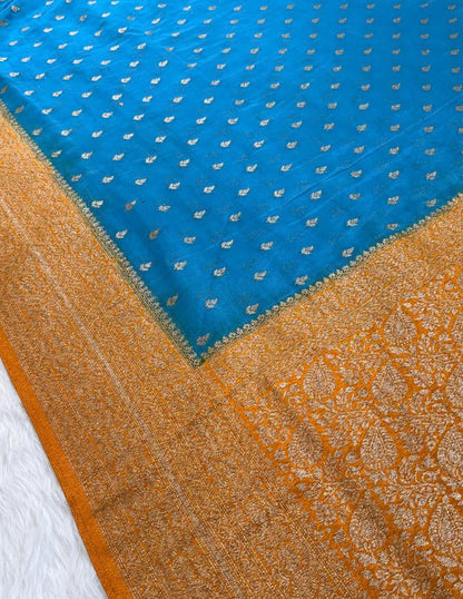 Blue Georgette Banarasi Saree