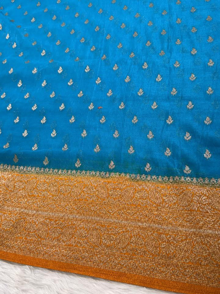 Blue Georgette Banarasi Saree