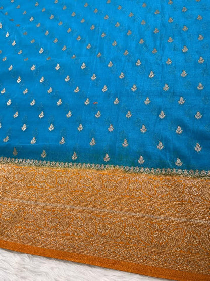 Blue Georgette Banarasi Saree