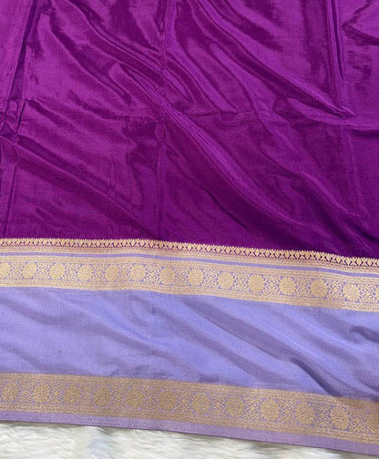 Purple Semisilk Banarasi Saree