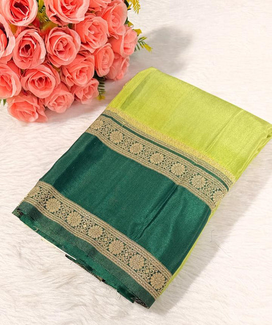 Green Semisilk Banarasi Saree