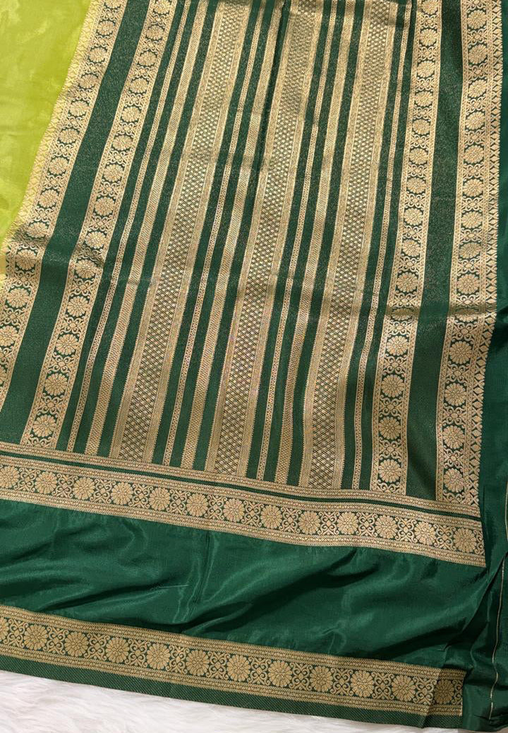 Green Semisilk Banarasi Saree