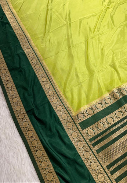 Green Semisilk Banarasi Saree