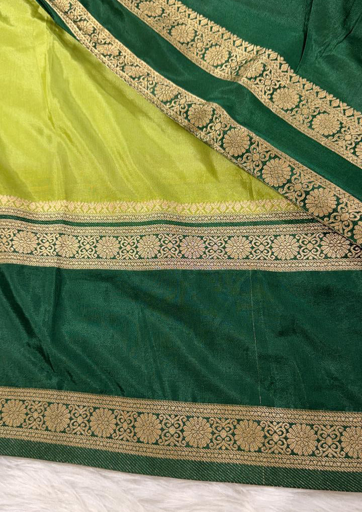 Green Semisilk Banarasi Saree