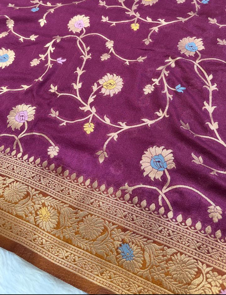 Maroon Georgette Banarasi Saree