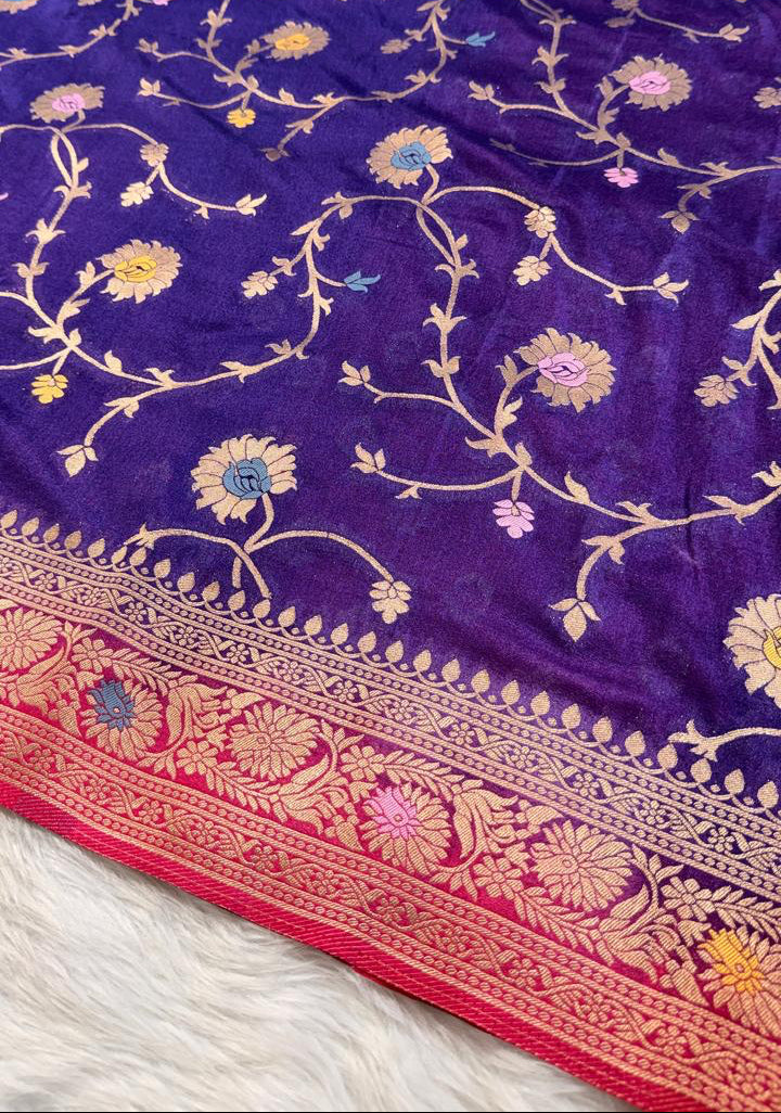 Purple Georgette Banarasi Saree