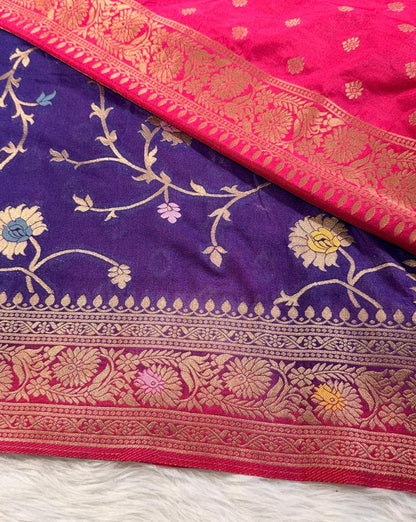 Purple Georgette Banarasi Saree