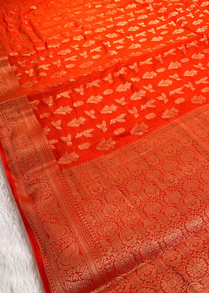 Orange Georgette Banarasi Saree