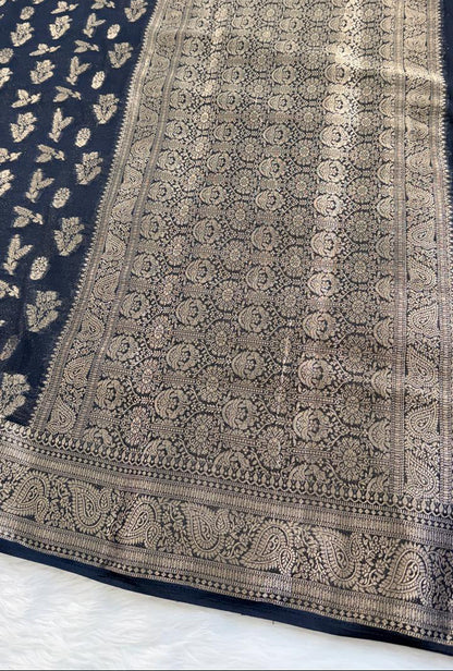 Black Georgette Banarasi Saree