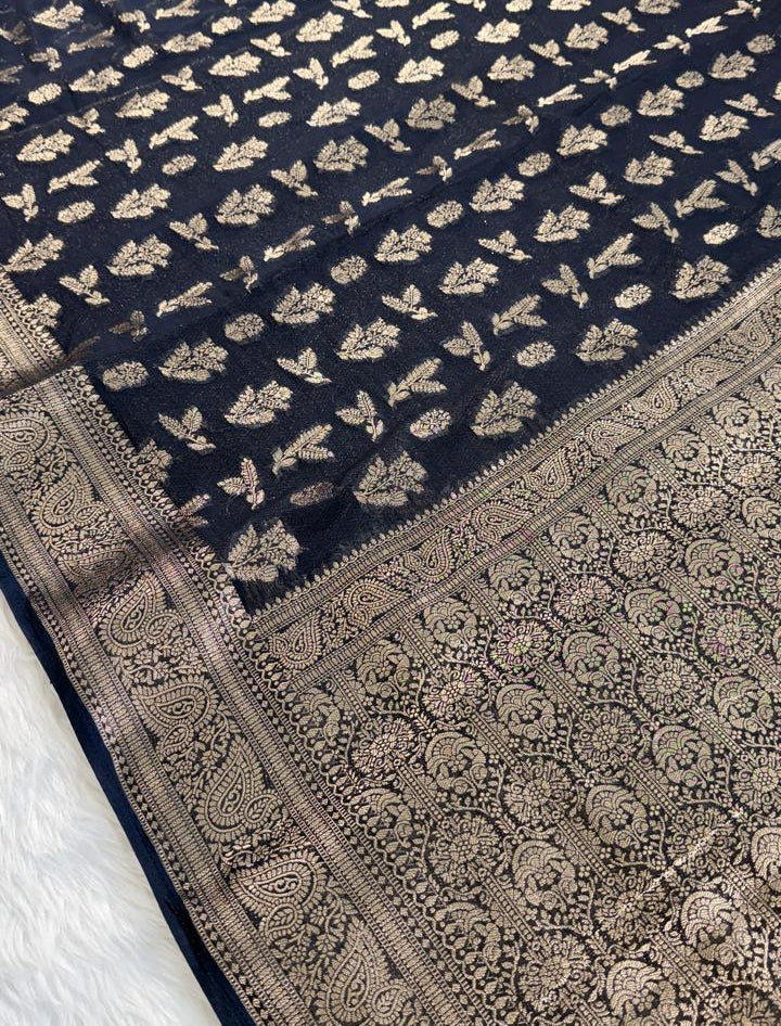 Black Georgette Banarasi Saree