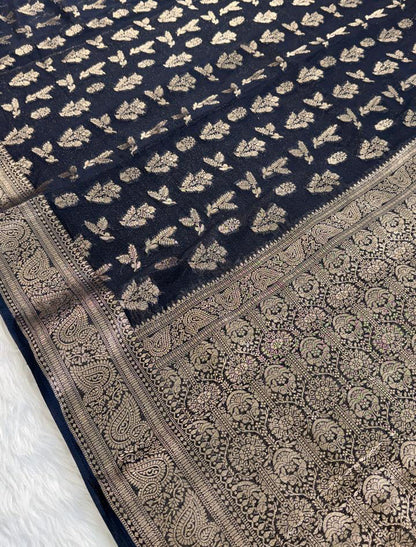 Black Georgette Banarasi Saree