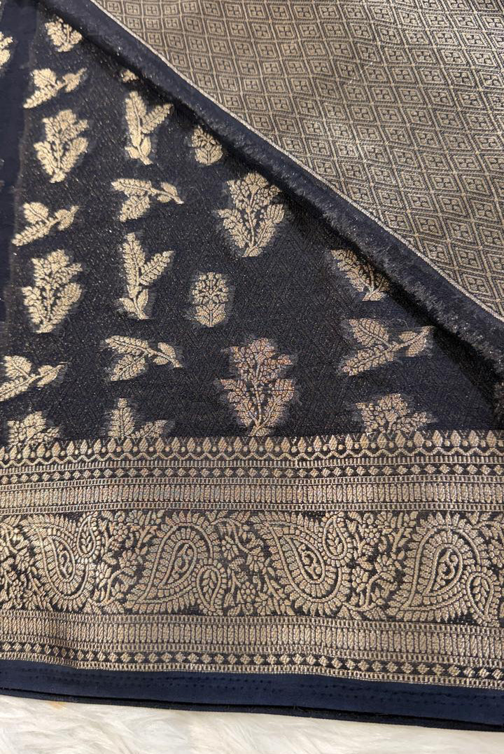 Black Georgette Banarasi Saree