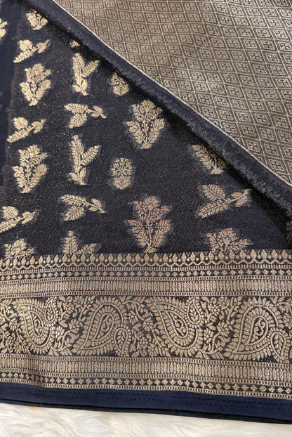 Black Georgette Banarasi Saree
