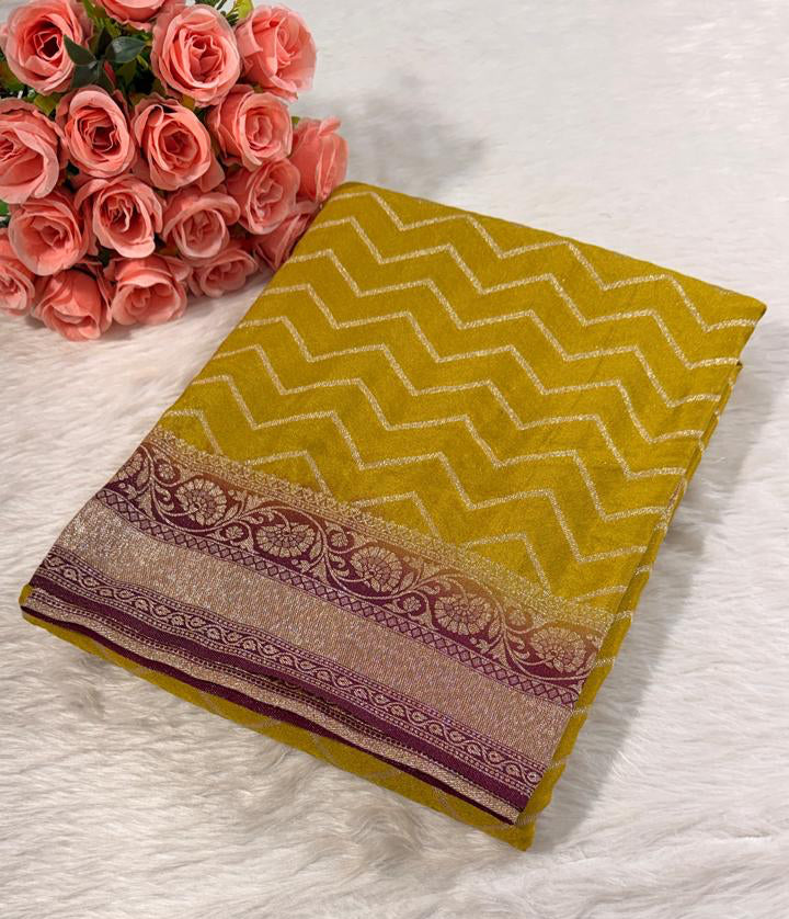Mehendi Green Georgette Banarasi Saree