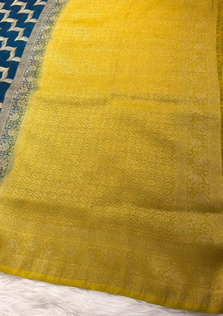 Teal Georgette Banarasi Saree